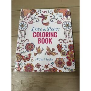 Love & Peace Adult Coloring Book Boho Hippie Dreamcatcher Art NIP 11x9x1 Large